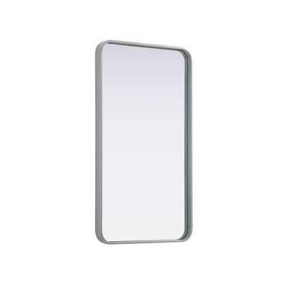 Contour Metal Rectangle Mirror 20x36 in Silver