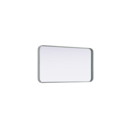 Contour Metal Rectangle Mirror 20x36 in Silver