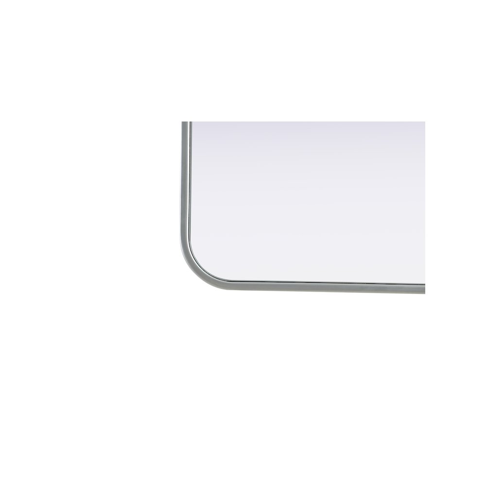 Contour Metal Rectangle Mirror 20x36 in Silver
