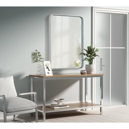 Contour Metal Rectangle Mirror 22x30 in Silver