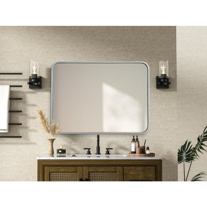 Contour Metal Rectangle Mirror 22x30 in Silver