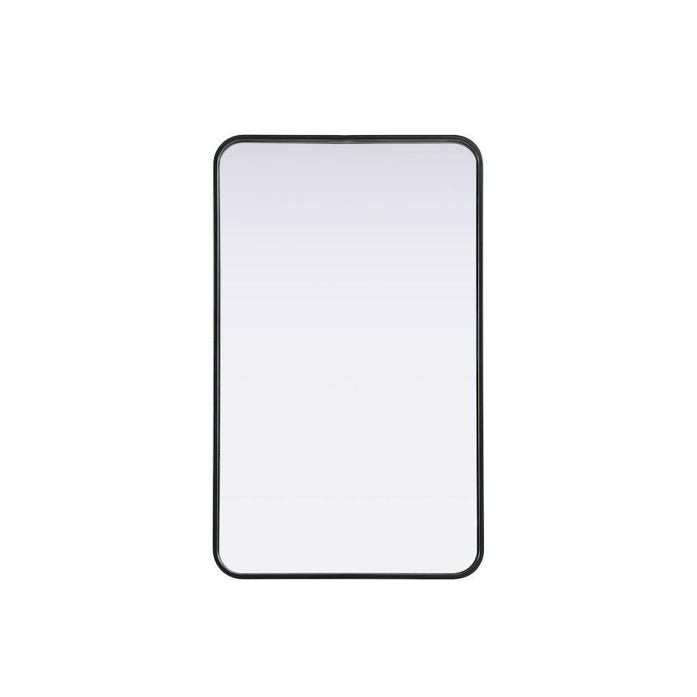 Contour Metal Rectangle Mirror 22x36 in Black