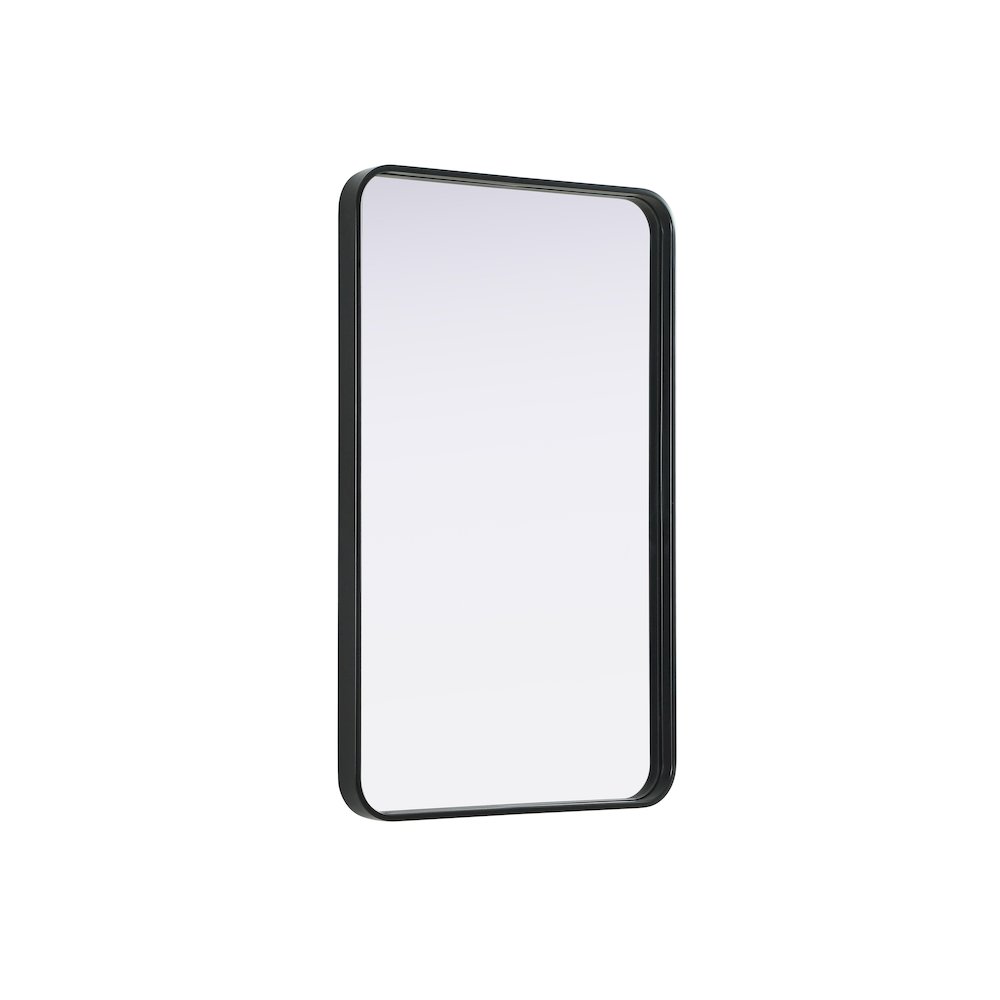 Contour Metal Rectangle Mirror 22x36 in Black