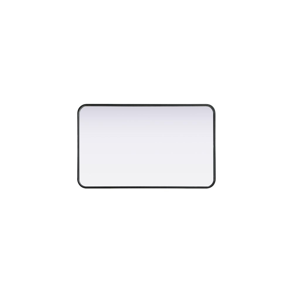 Contour Metal Rectangle Mirror 22x36 in Black