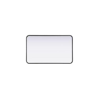 Contour Metal Rectangle Mirror 22x36 in Black
