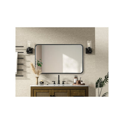 Contour Metal Rectangle Mirror 22x36 in Black