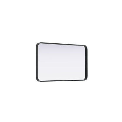 Contour Metal Rectangle Mirror 22x36 in Black