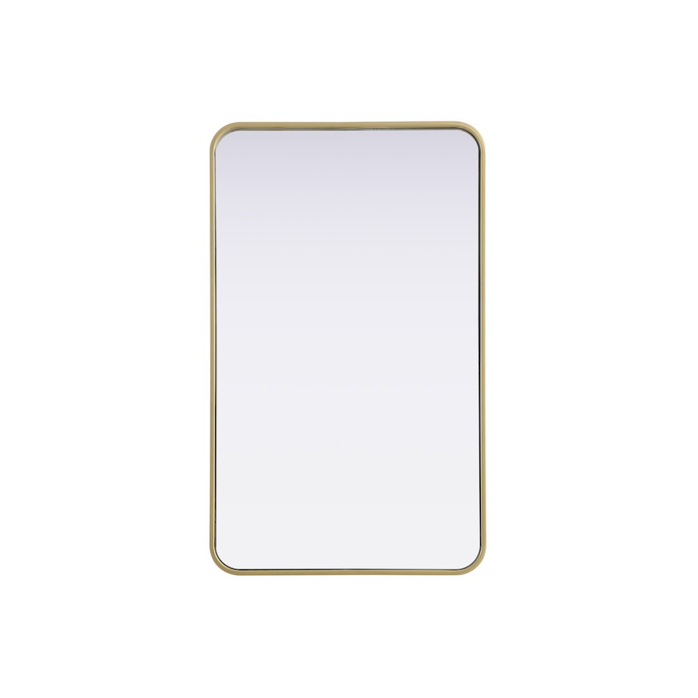 Contour Metal Rectangle Mirror 22x36 in Brass