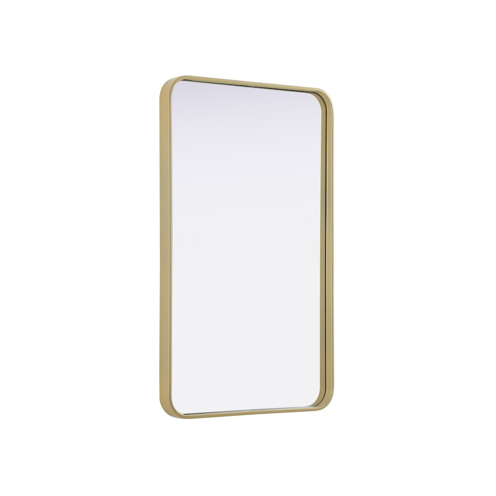 Contour Metal Rectangle Mirror 22x36 in Brass