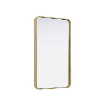 Contour Metal Rectangle Mirror 22x36 in Brass
