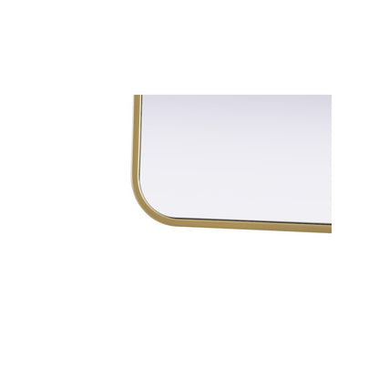 Contour Metal Rectangle Mirror 22x36 in Brass
