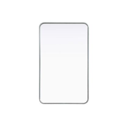 Contour Metal Rectangle Mirror 22x36 in Silver