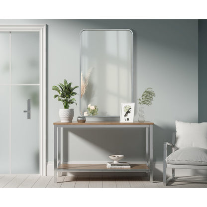 Contour Metal Rectangle Mirror 22x36 in Silver