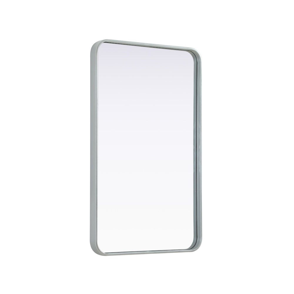 Contour Metal Rectangle Mirror 22x36 in Silver