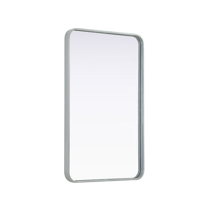 Contour Metal Rectangle Mirror 22x36 in Silver