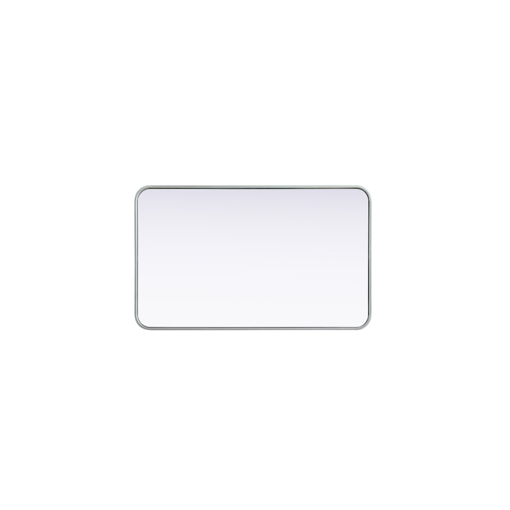 Contour Metal Rectangle Mirror 22x36 in Silver