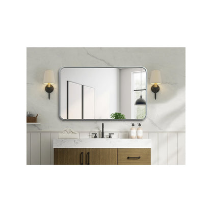 Contour Metal Rectangle Mirror 22x36 in Silver