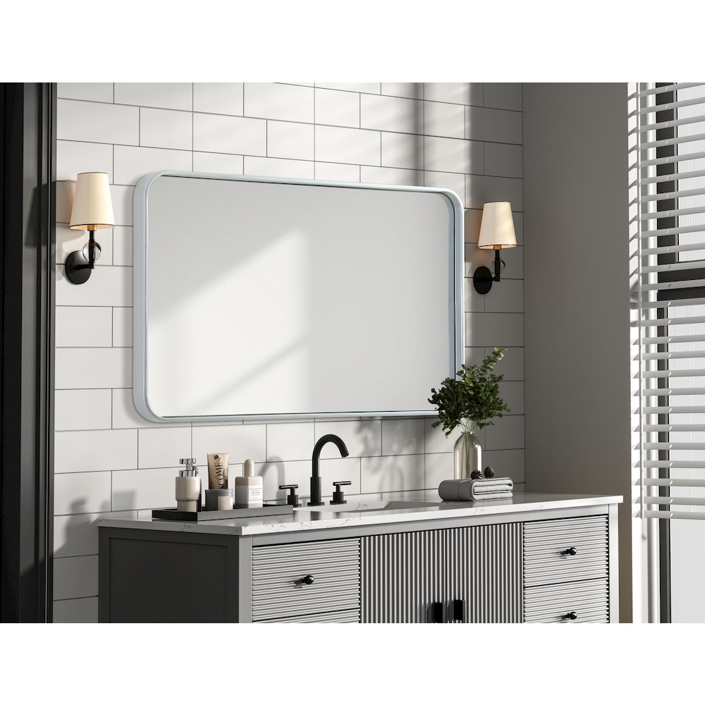 Contour Metal Rectangle Mirror 22x36 in Silver