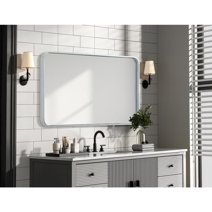Contour Metal Rectangle Mirror 22x36 in Silver