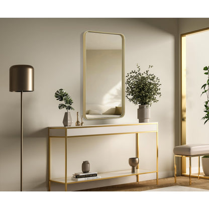 Contour Metal Rectangle Mirror 22x40 in Brass