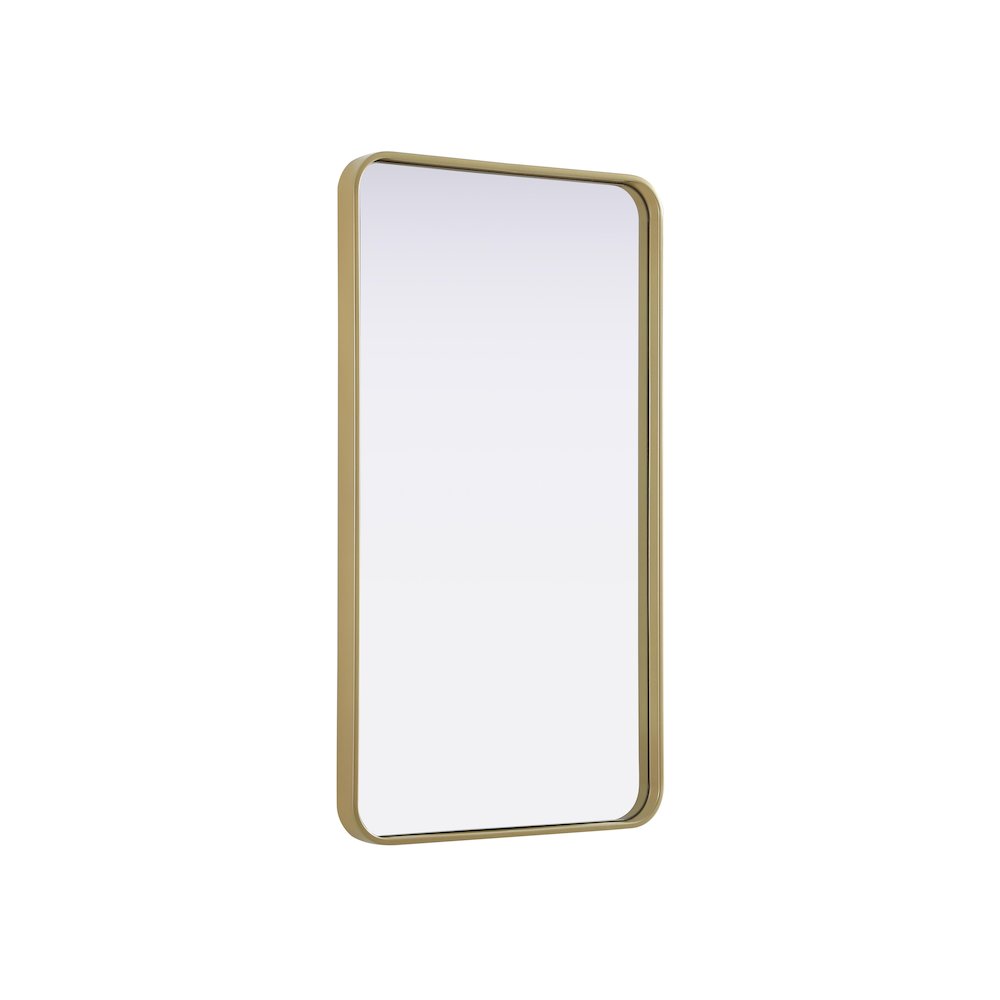 Contour Metal Rectangle Mirror 22x40 in Brass