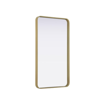 Contour Metal Rectangle Mirror 22x40 in Brass