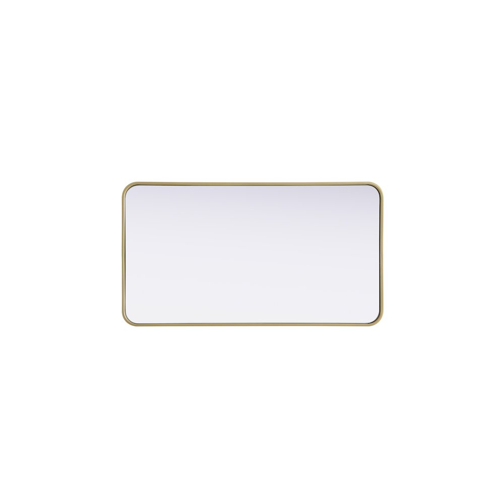 Contour Metal Rectangle Mirror 22x40 in Brass
