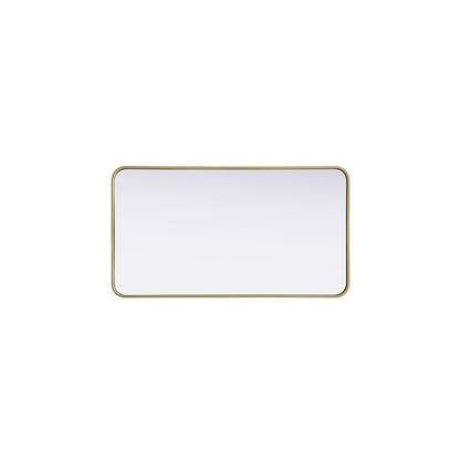 Contour Metal Rectangle Mirror 22x40 in Brass