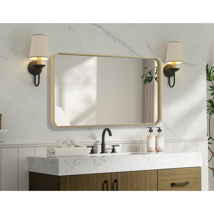 Contour Metal Rectangle Mirror 22x40 in Brass
