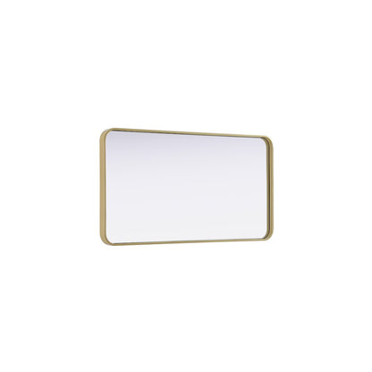 Contour Metal Rectangle Mirror 22x40 in Brass