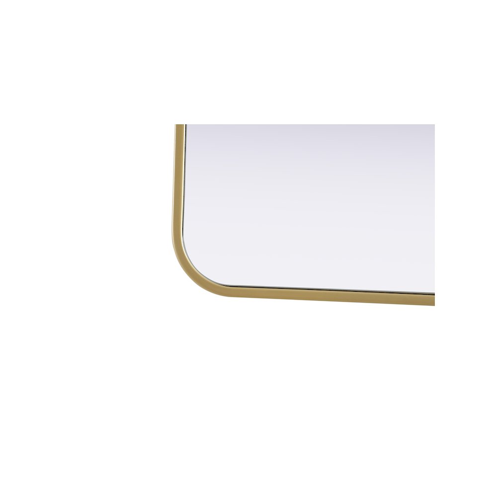 Contour Metal Rectangle Mirror 22x40 in Brass