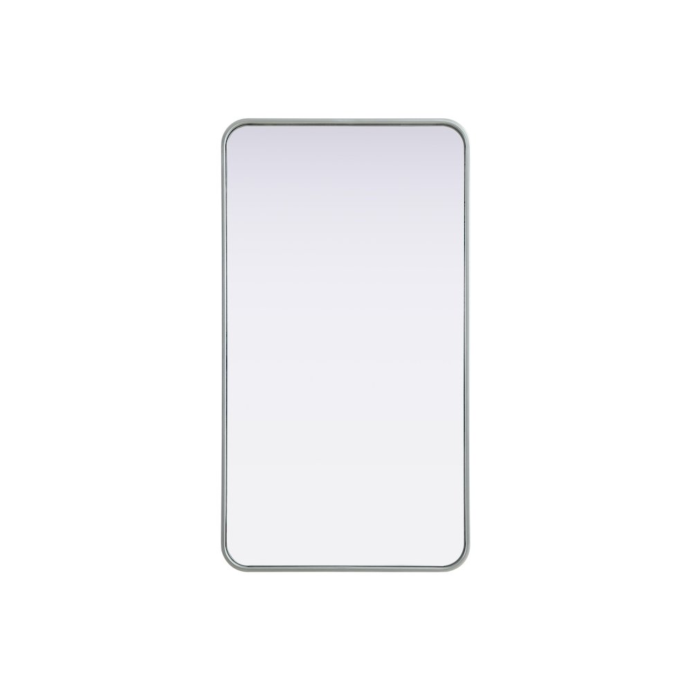 Contour Metal Rectangle Mirror 22x40 in Silver