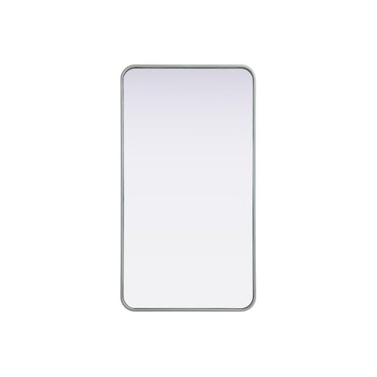 Contour Metal Rectangle Mirror 22x40 in Silver