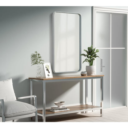 Contour Metal Rectangle Mirror 22x40 in Silver