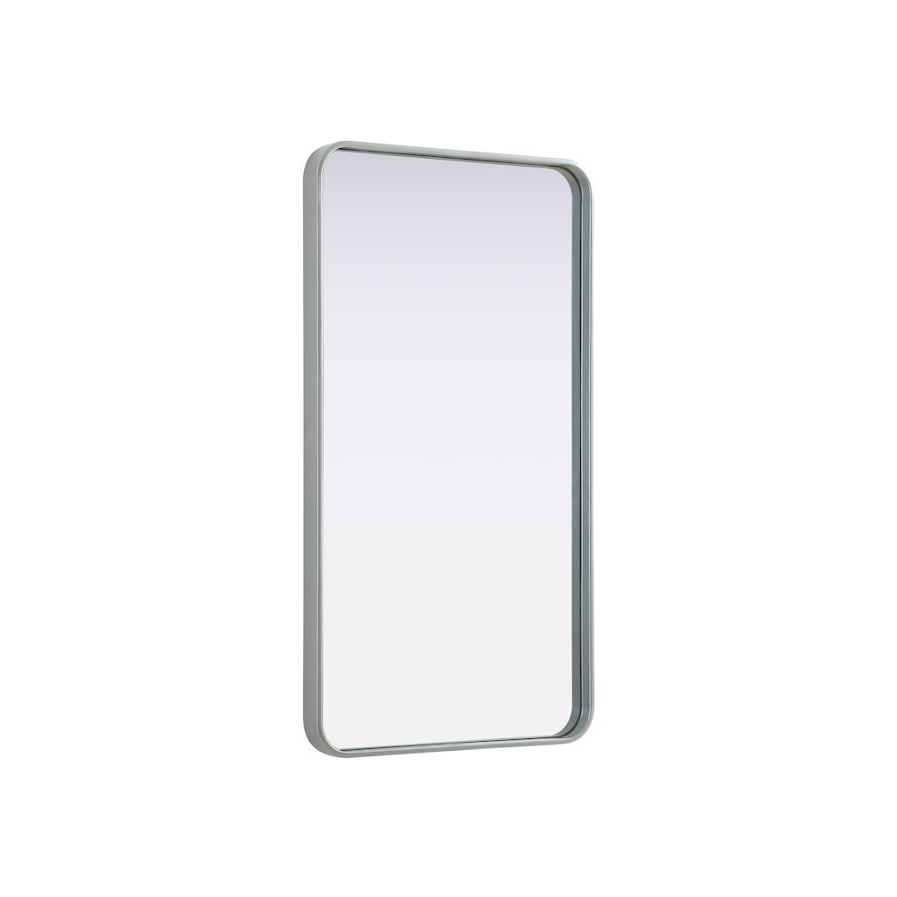 Contour Metal Rectangle Mirror 22x40 in Silver