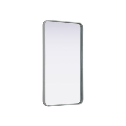 Contour Metal Rectangle Mirror 22x40 in Silver