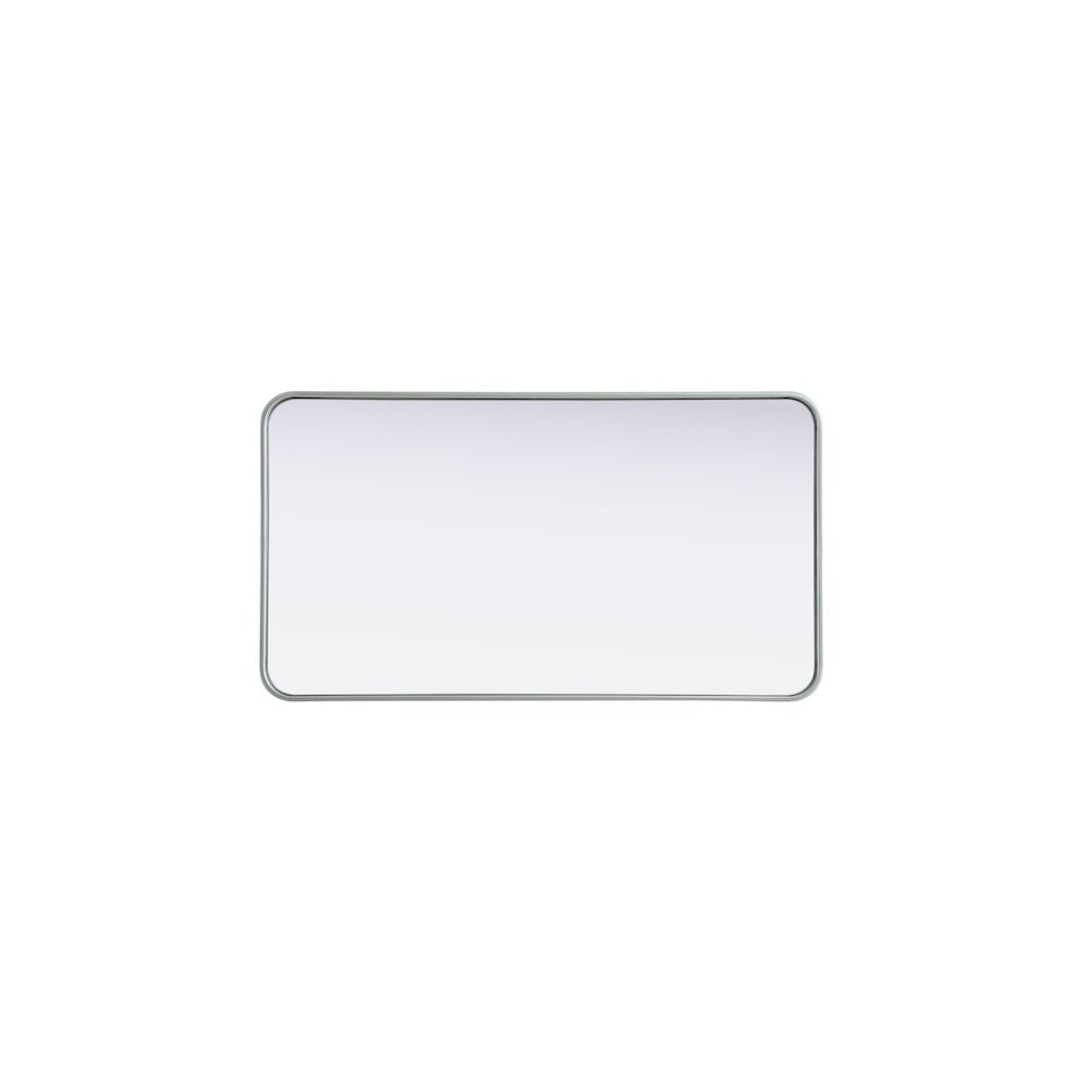 Contour Metal Rectangle Mirror 22x40 in Silver