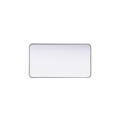 Contour Metal Rectangle Mirror 22x40 in Silver