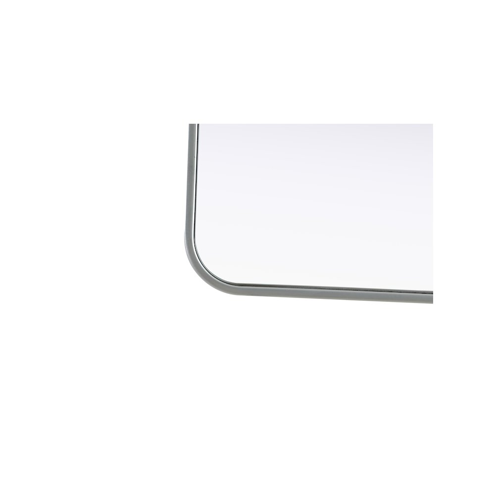 Contour Metal Rectangle Mirror 22x40 in Silver
