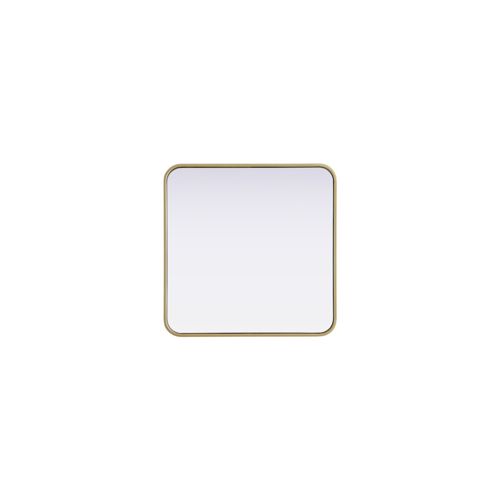 Contour Metal Square Mirror 24x24 in Brass