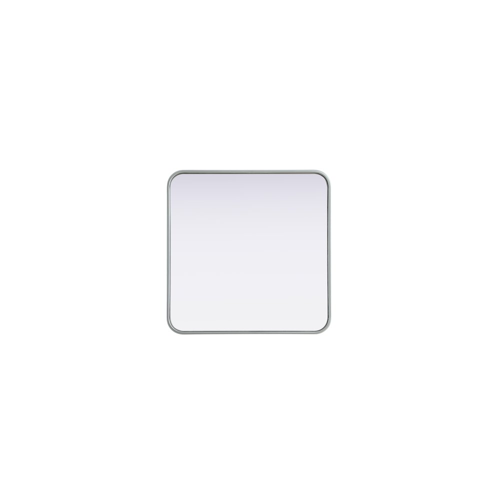 Contour Metal Square Mirror 24x24 in Silver