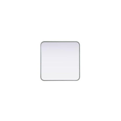 Contour Metal Square Mirror 24x24 in Silver