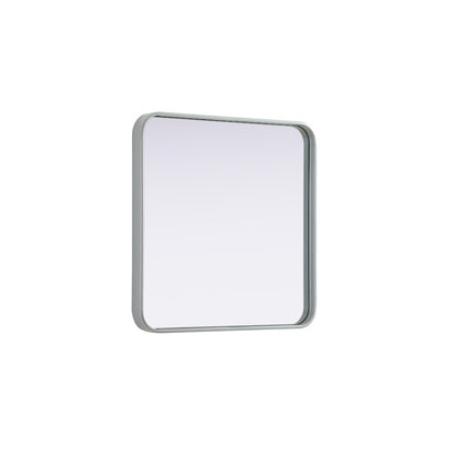 Contour Metal Square Mirror 24x24 in Silver