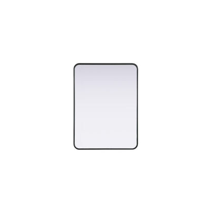 Contour Metal Rectangle Mirror 24x32 in Black