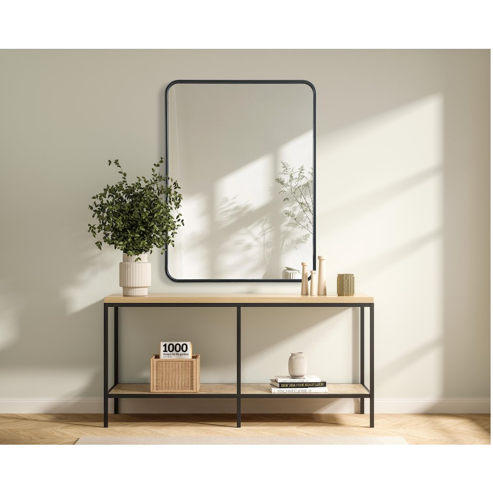 Contour Metal Rectangle Mirror 24x32 in Black