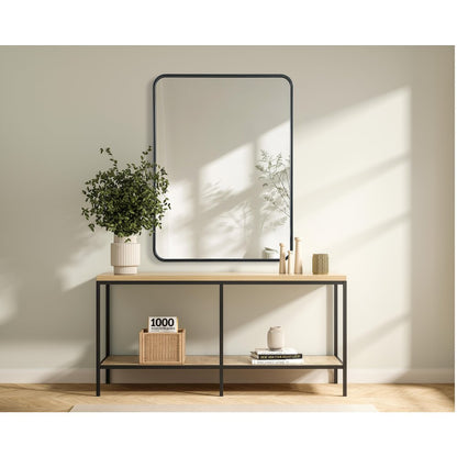 Contour Metal Rectangle Mirror 24x32 in Black