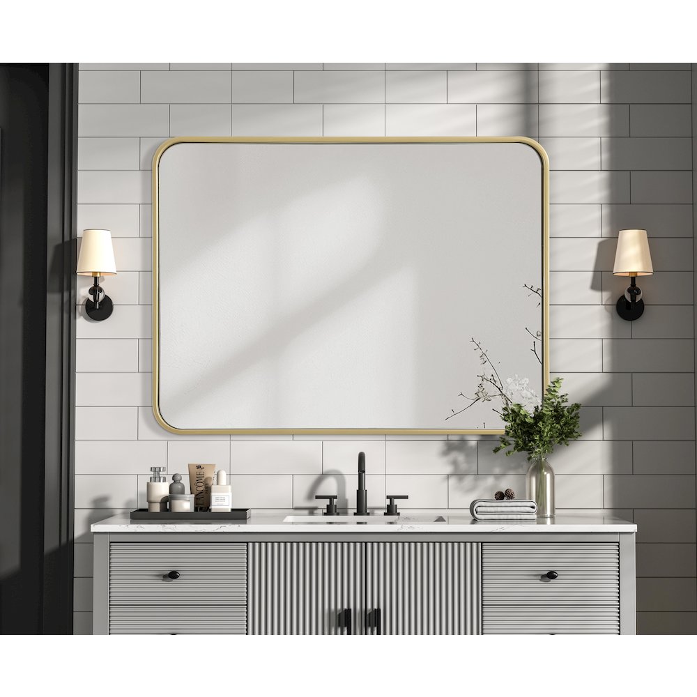 Contour Metal Rectangle Mirror 24x32 in Brass