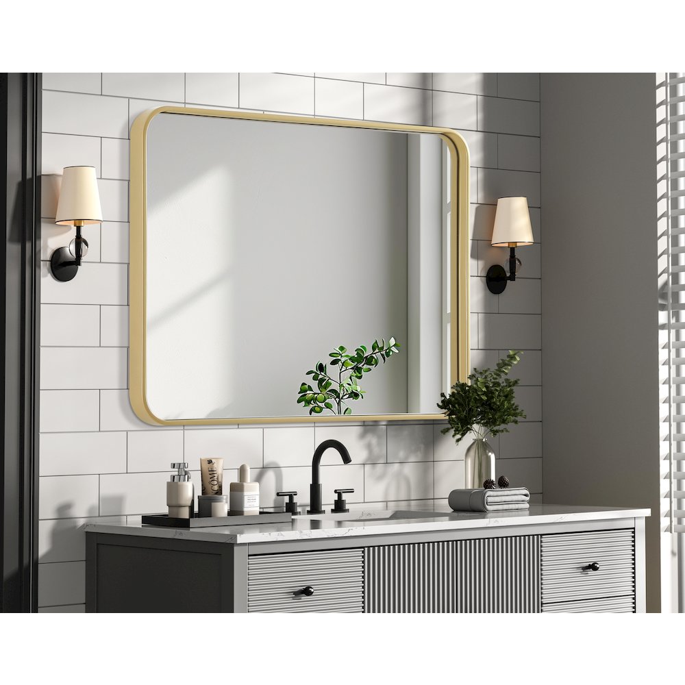 Contour Metal Rectangle Mirror 24x32 in Brass