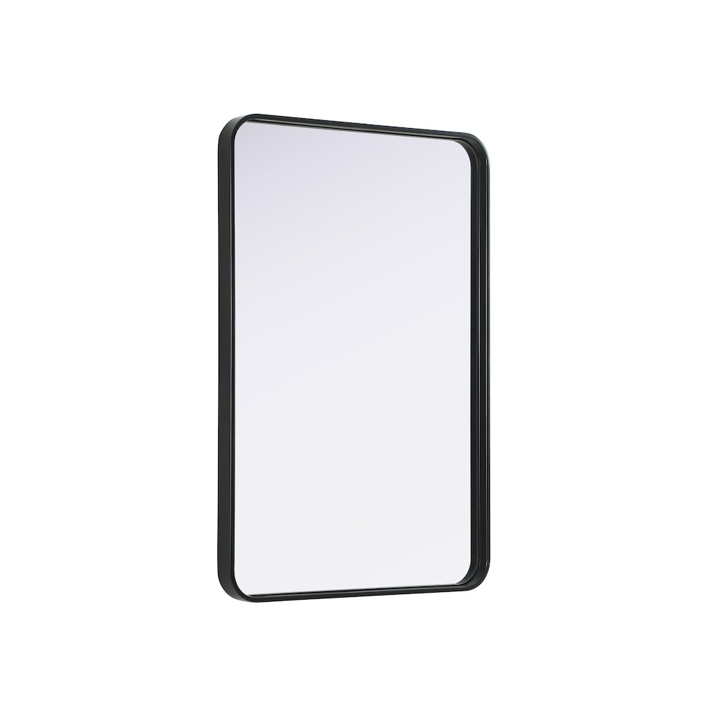 Contour Metal Rectangle Mirror 24x36 in Black
