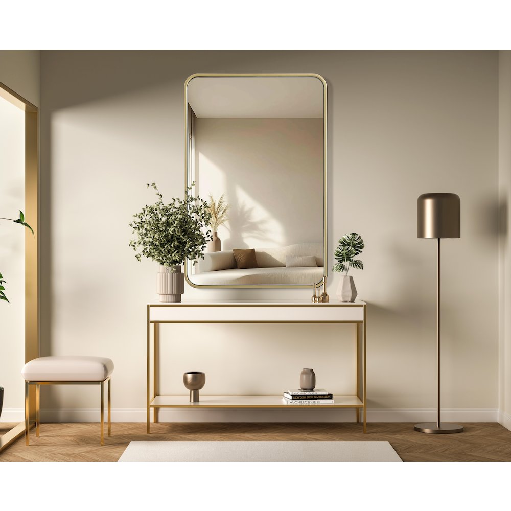 Contour Metal Rectangle Mirror 24x36 in Brass